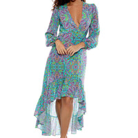 Luli Fama - Groovy Luli Hi Lo Long Sleeve Midi Dress