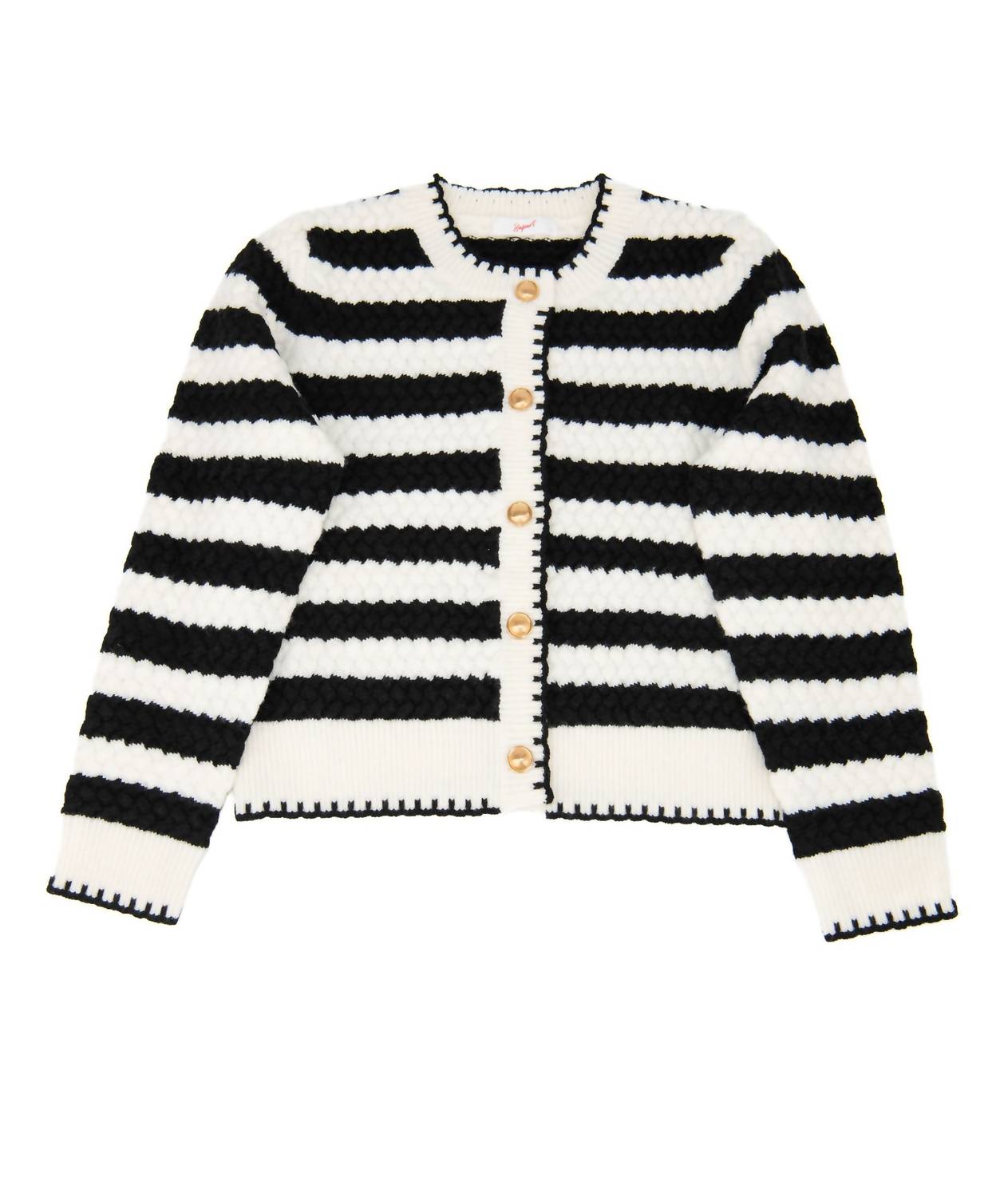 8apart Jayne Striped Cardigan in black stripe - women's cardigan - view 4