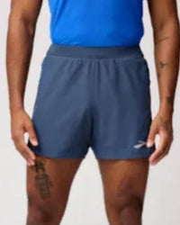 BROOKS Journey 5" Athletic Short in blue slate speed logo - men's shorts - detail view