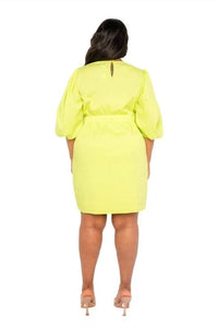 J2 Fashion - Puff Sleeve Ruched Dress