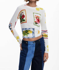 Desigual - Tropical stamps sweater