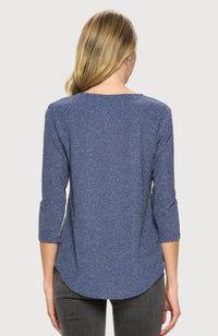 Last Tango - Periwinkle Glitter Sleeve Top