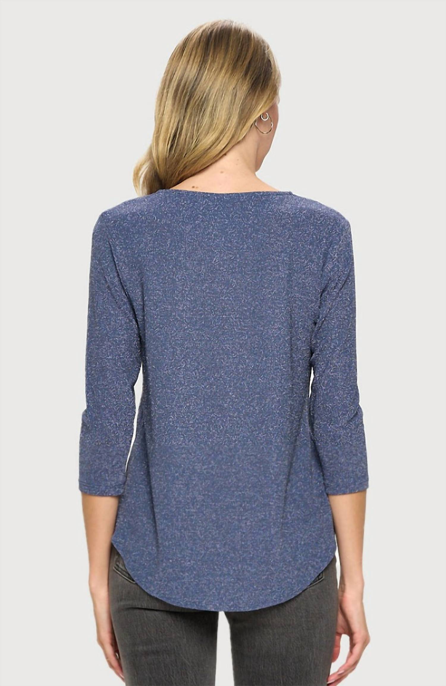 Last Tango - Periwinkle Glitter Sleeve Top