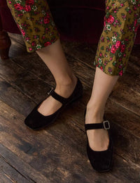 PENELOPE CHILVERS Women’s Low Mary Jane Diamante Velvet Shoes in black - women's flats - view 12