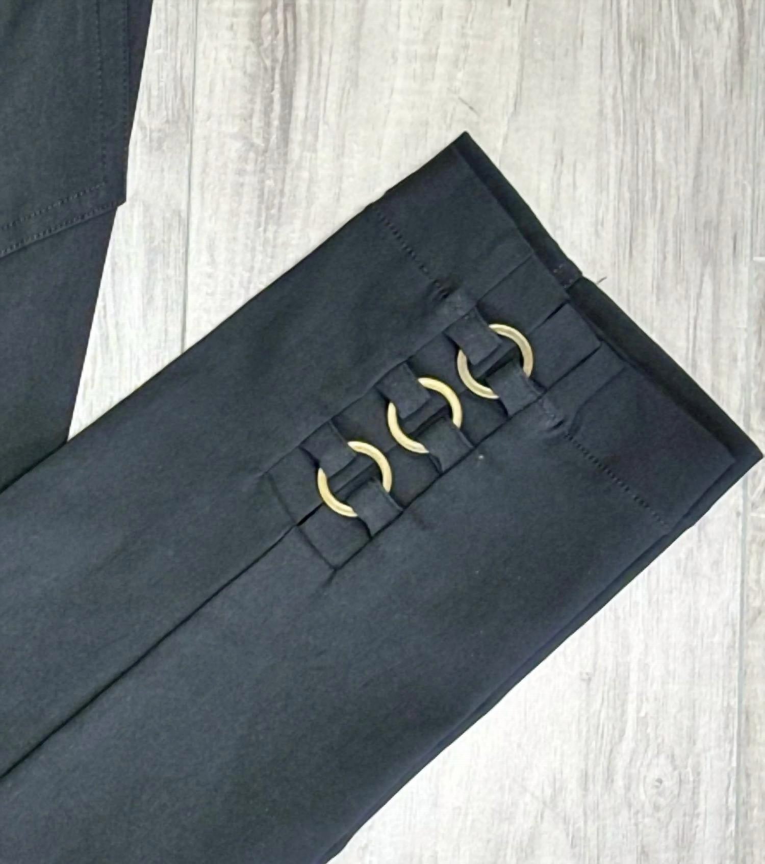 Slimsation By Multiples Women's Down The Road Pants in intense gray - women's pants - detail view
