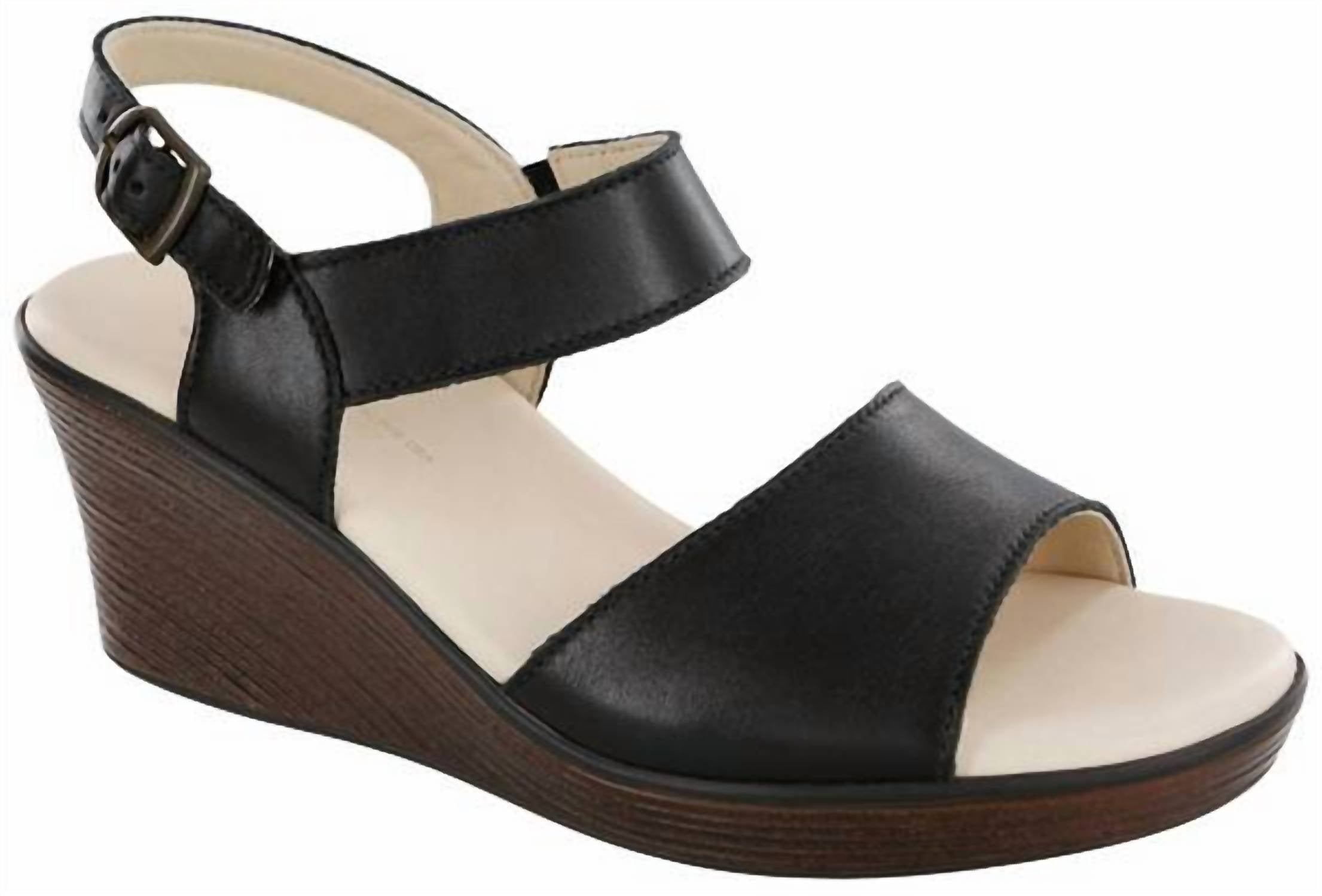 Sas - Women's Heather Quarter Strap Wedge Sandal - Wide