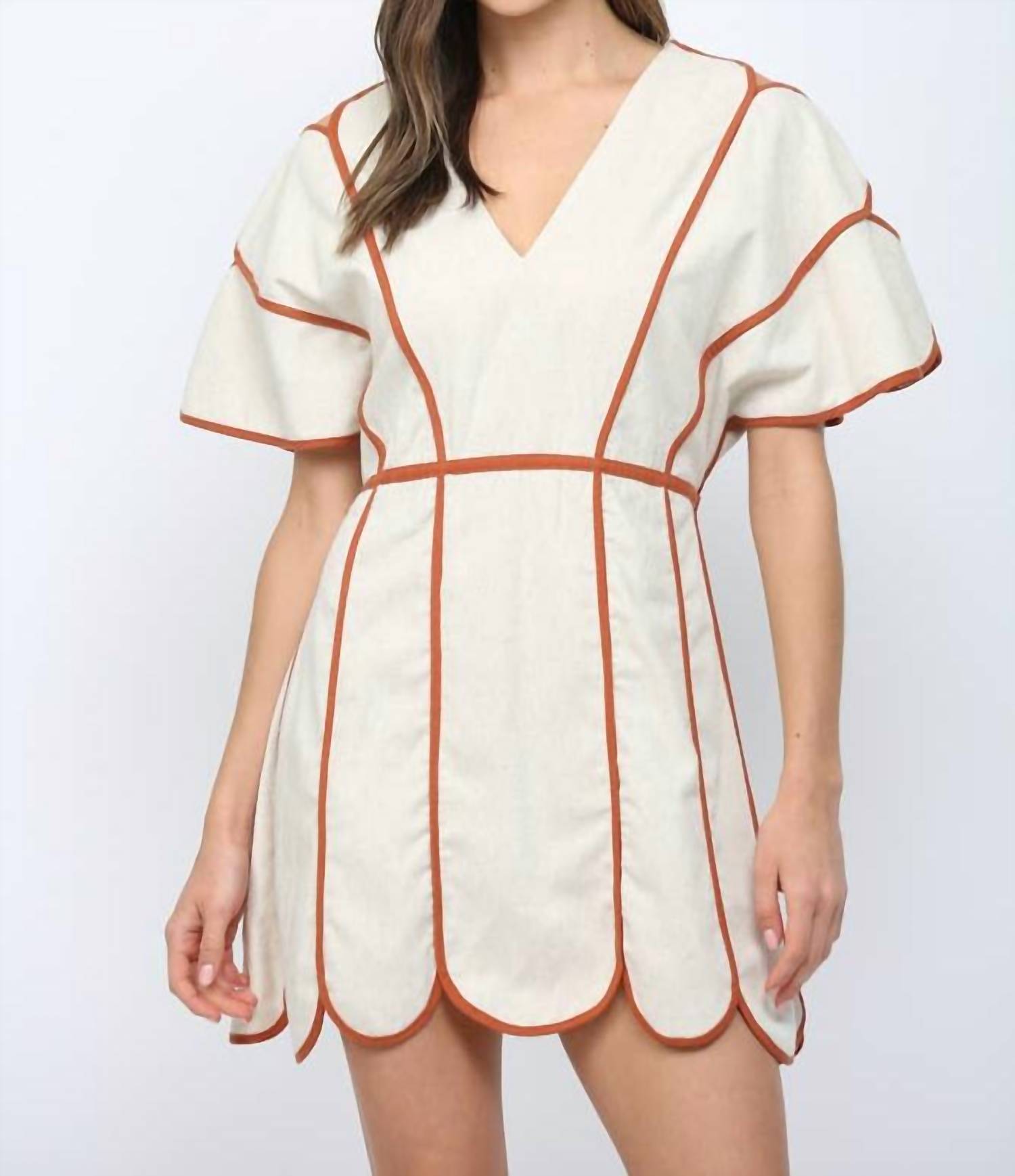 Fate - Binding Scallop Panel Mini Dress