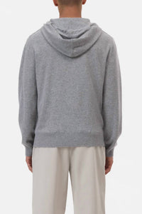 CLOSED Cashmere Hoodie in light grey melange - men's shirt - detail view
