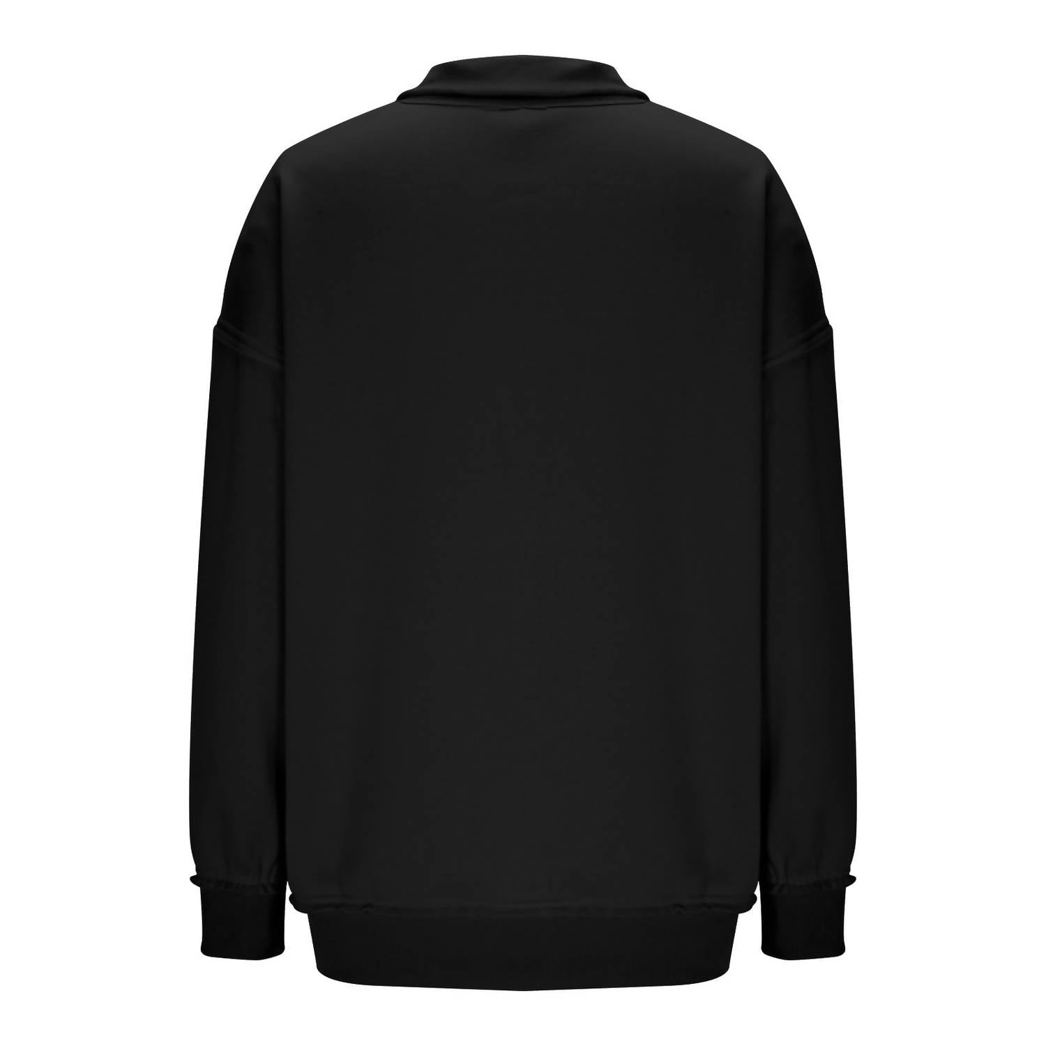 Shewin - Snap Collar Cozy Sweatshirt