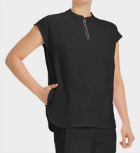 Healing Hands - Sandy Zip Mandarin Collar Top