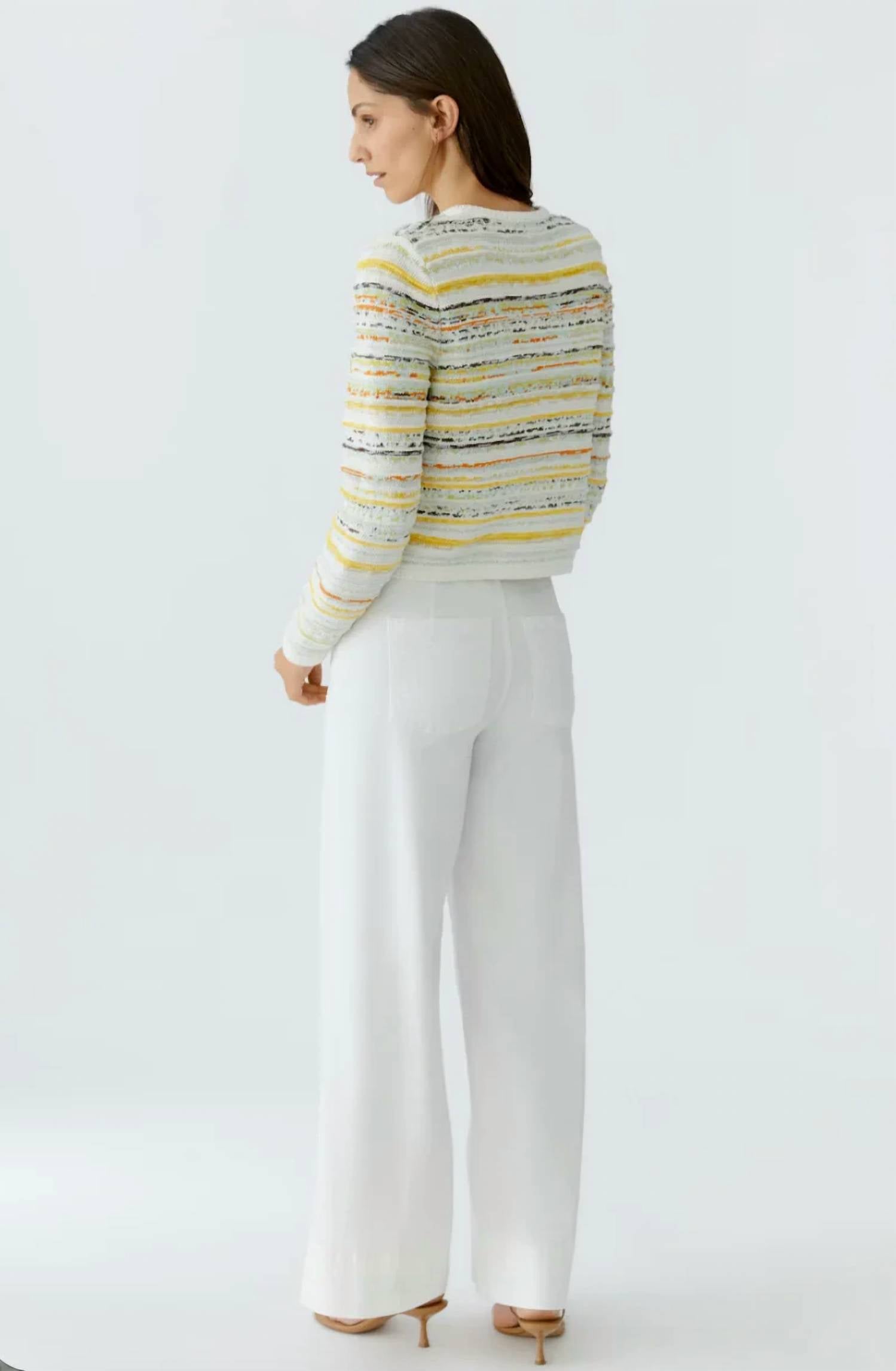 Oui - Striped Knit Cardigan