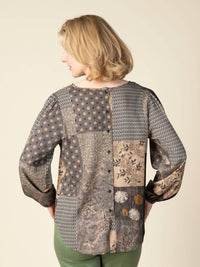 Papillon - Patch Print Top With Back Buttons