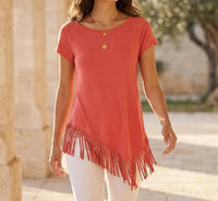 Karen Kane - Angled Fringe Top