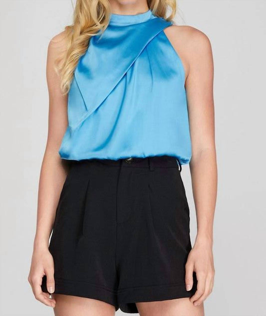 She + Sky - Mock Neck Top