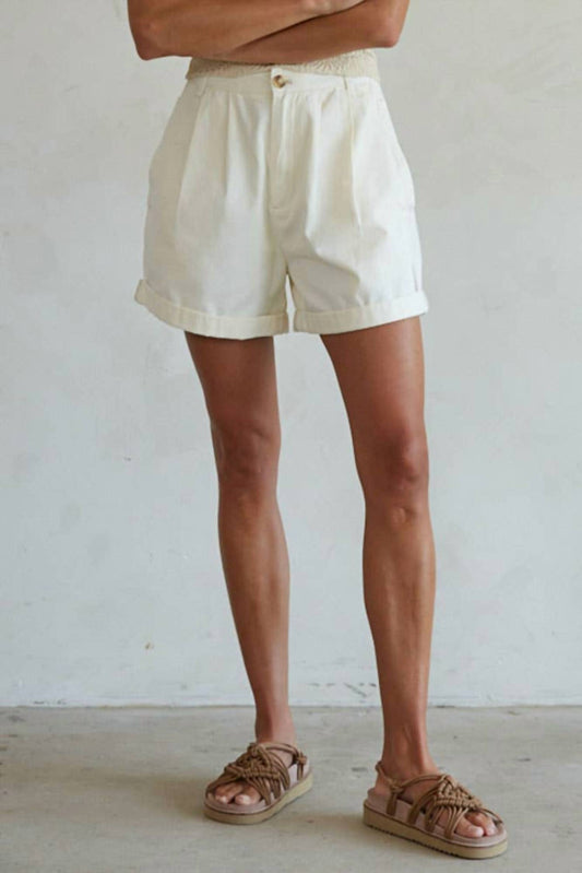 By Together - Pleated Front Relax Fit Wide Leg Shorts