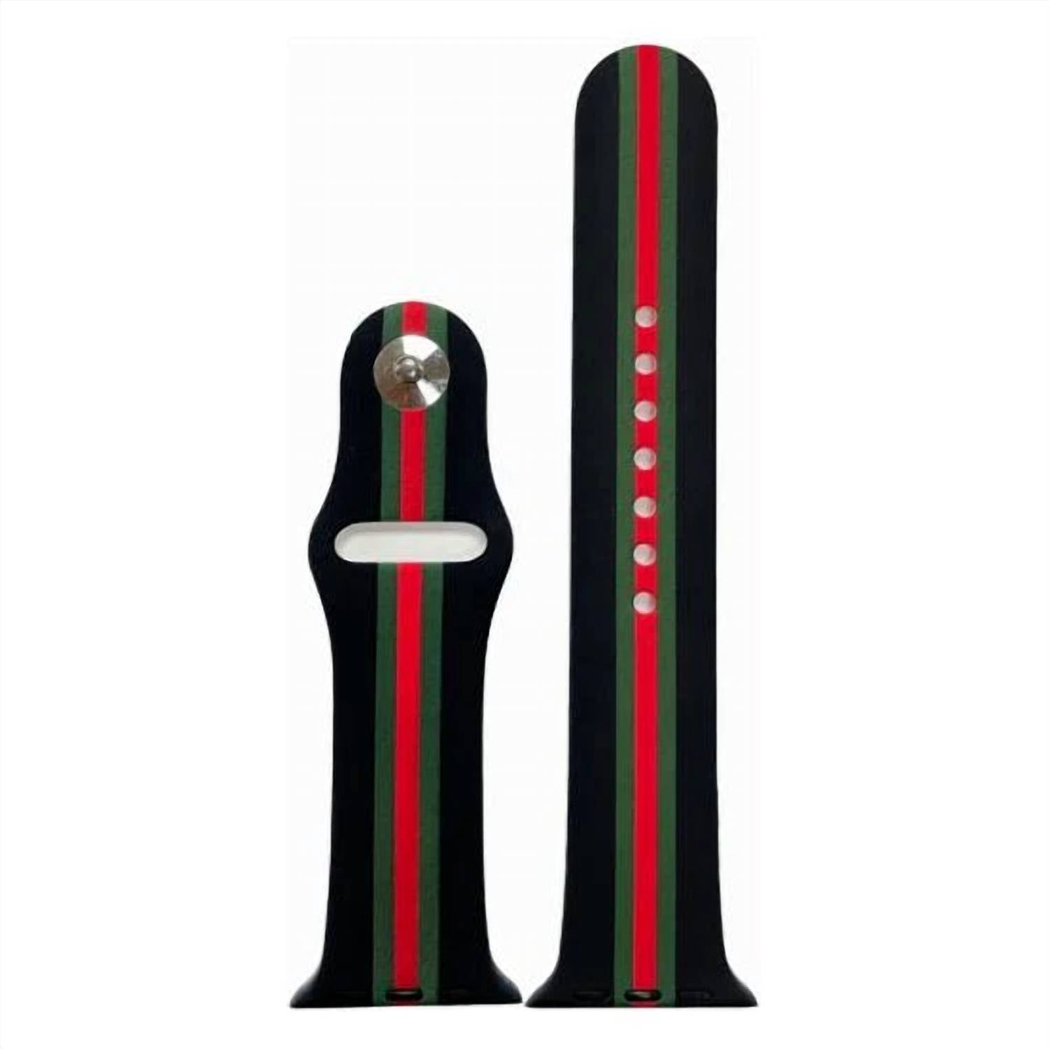 Time World - Unisex Striped Silicone Apple Watch Band - 38 Mm