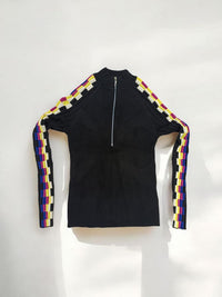 La Chic Designs - Ribbed Half-zip Knit Sweater