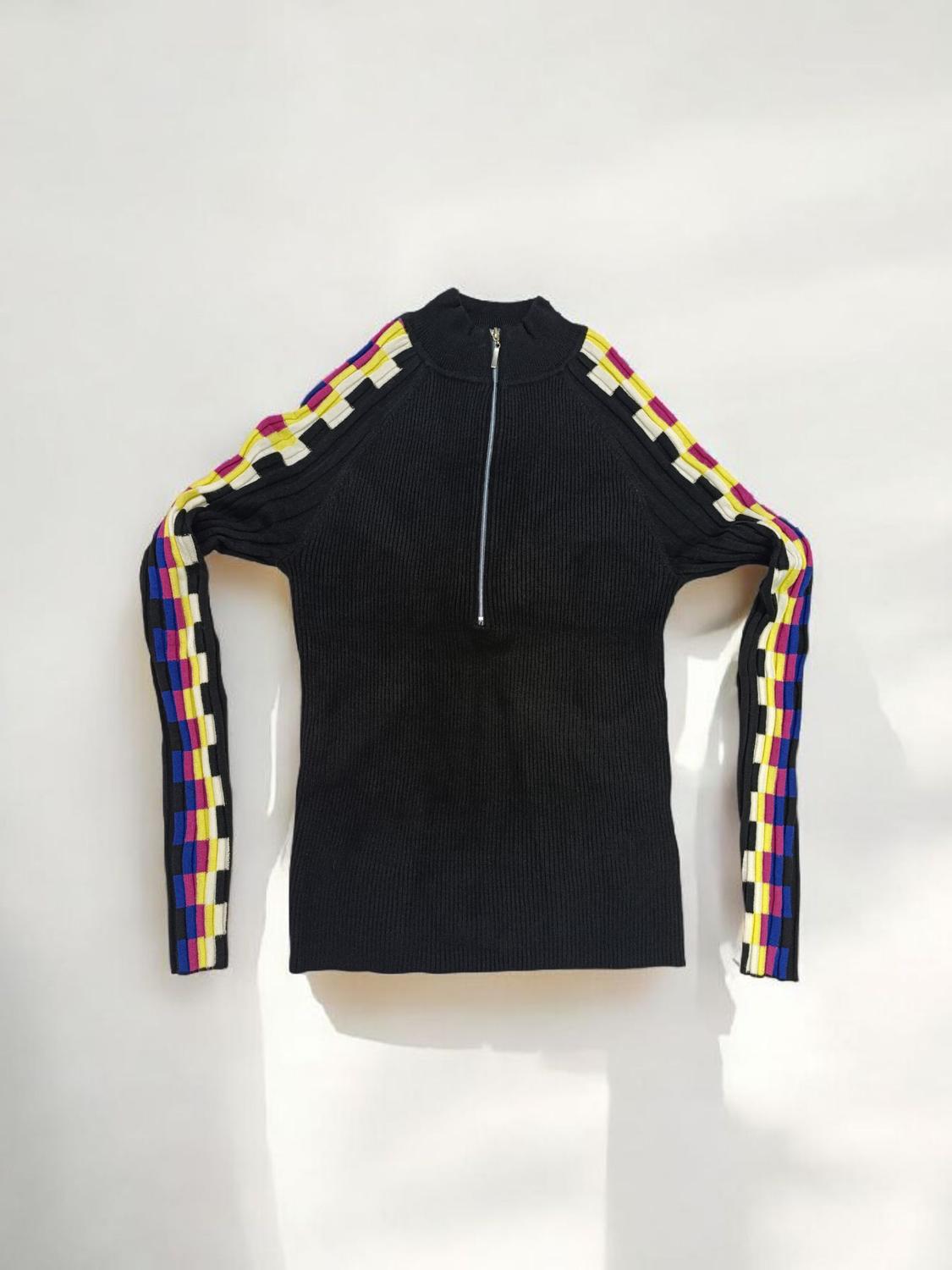La Chic Designs - Ribbed Half-zip Knit Sweater