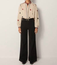 Maison Hotel Colette Blouse in ivory checks - women's blouse - alternate view