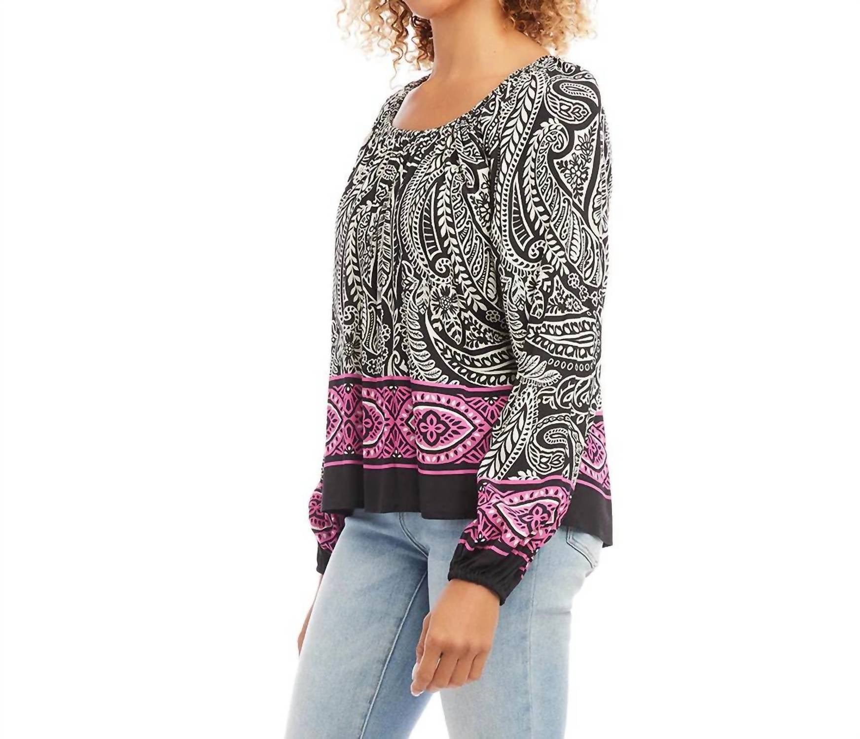 Karen Kane - Perle Border Print Top