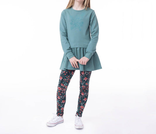 Noruk Collection - Girl's Embossed Rose Tunic 2pc Set