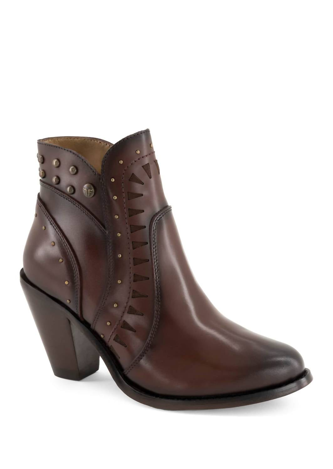 Forastero Women's Block Heel Leather Boots in dark brown - women's shoe