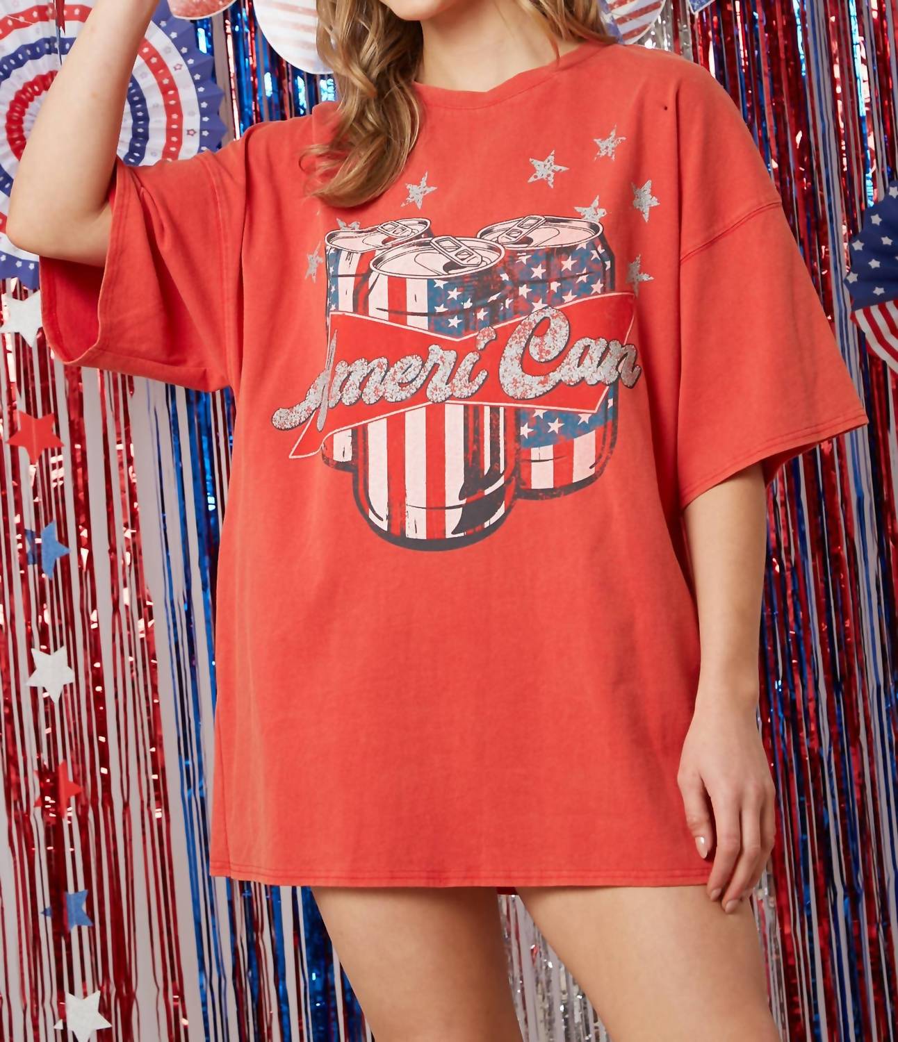 Fantastic Fawn - American Acid Washed Cotton Tee Dress