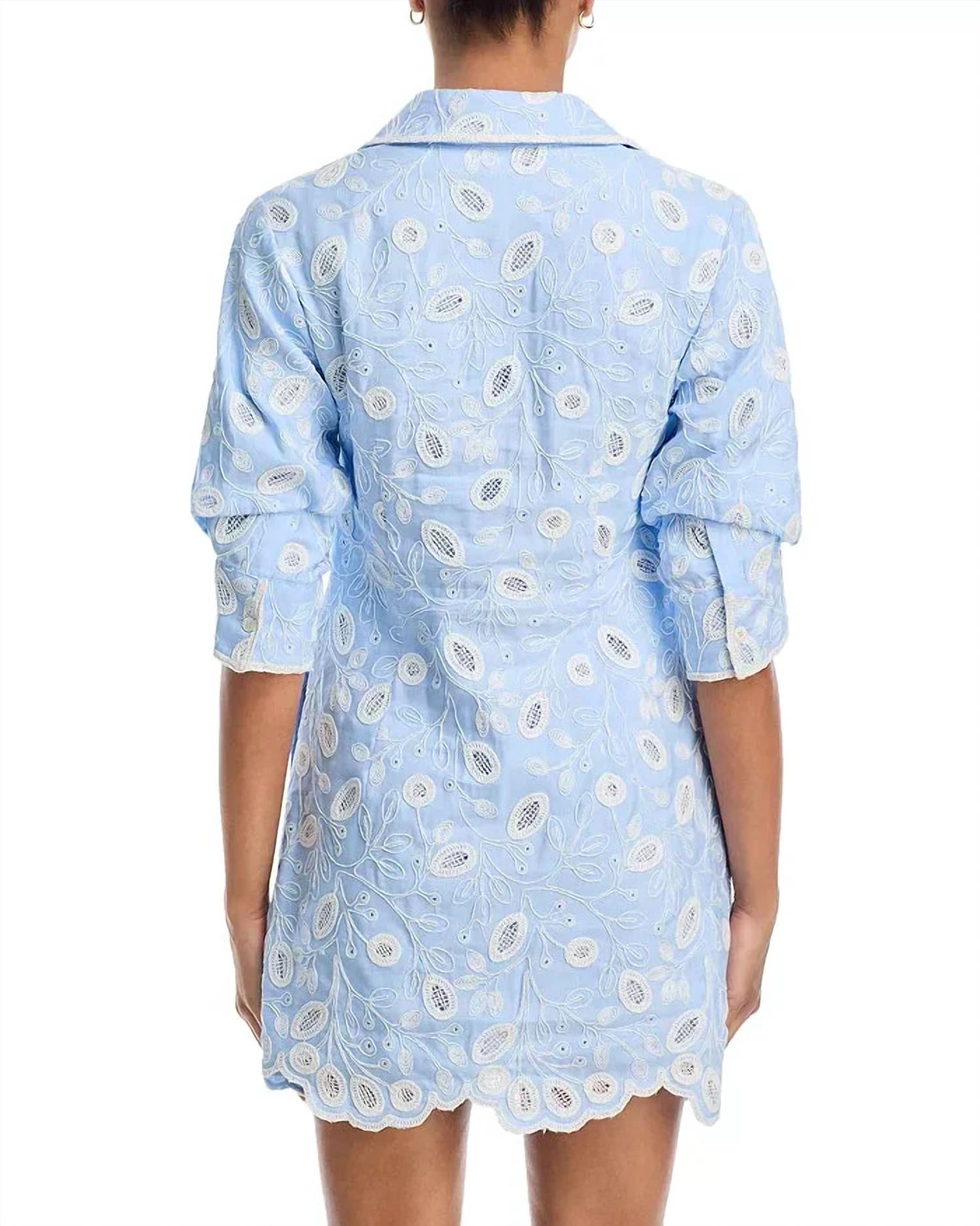 Simkhai - Freya Embroidered Linen Mini Dress