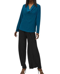Joseph Ribkoff Silky Knit Cowl Neck Top in twilight - women's blouse - alternate view