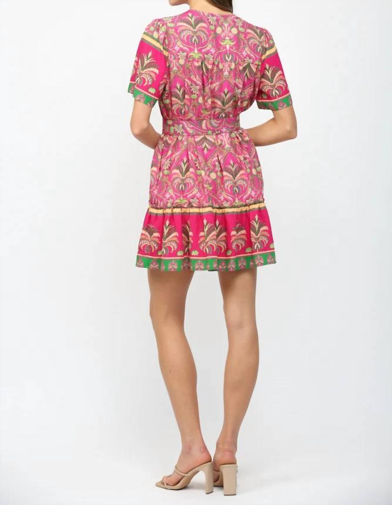 Fate - Botanical Border Button Down Mini Dress