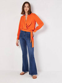 Apricot - Soft Twill Wrap Top