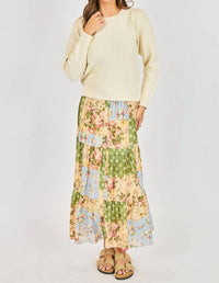 Sadie & Sage Cecelia Crew Neck Sweater in cream - women's sweater