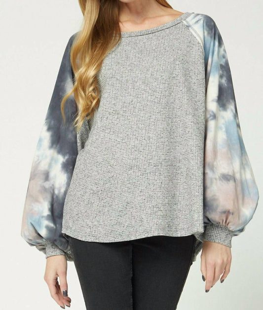 Tie Dye Puffy Sleeve Top