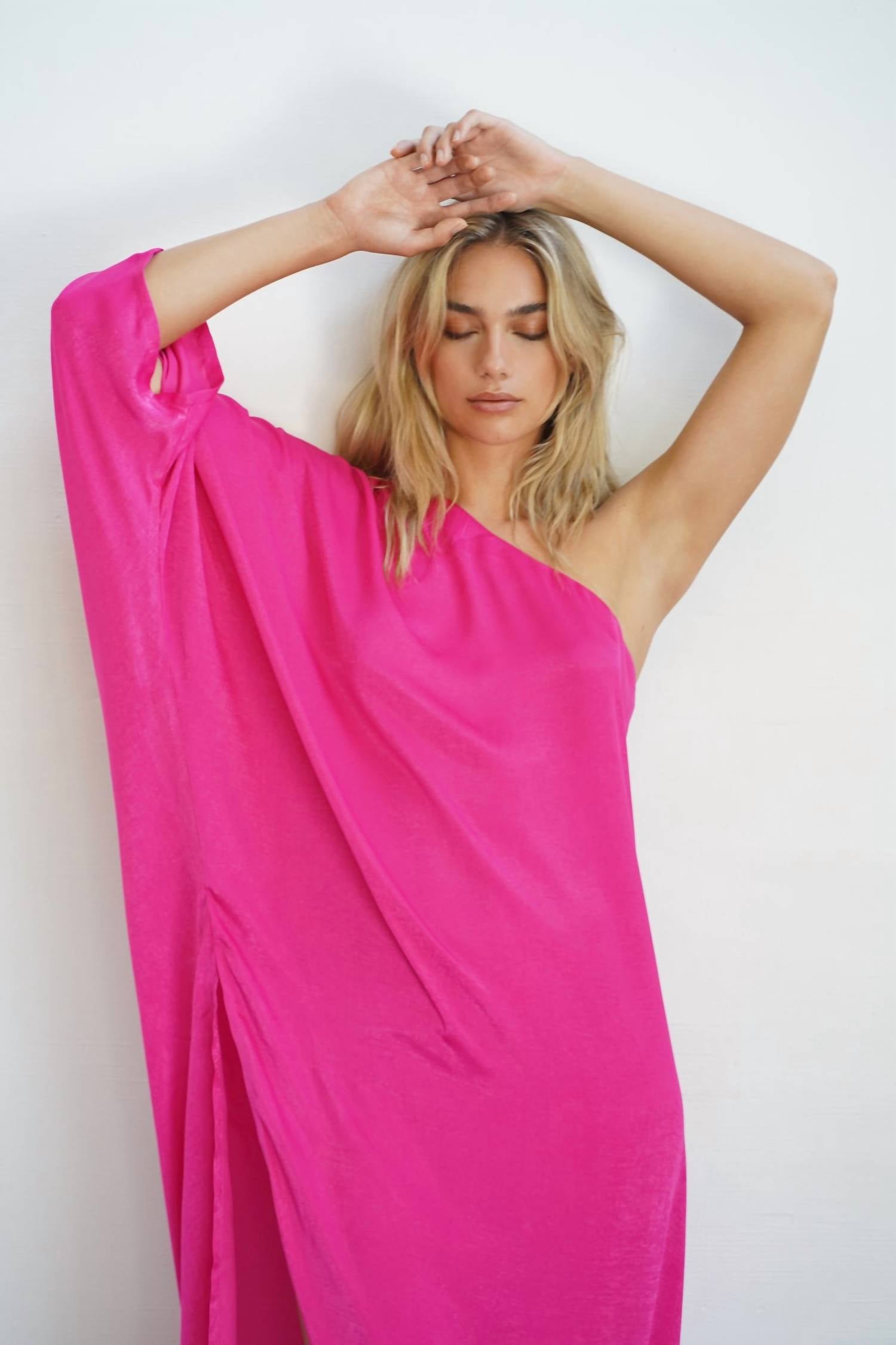 Lna - Taika Silky One Shoulder Dress