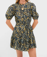 Ulla Johnson Rosalie Short Sleeve Mini Dress in luna - women's dress