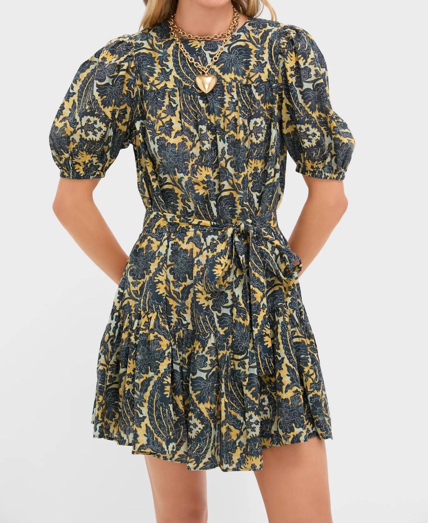 Ulla Johnson Rosalie Short Sleeve Mini Dress in luna - women's dress