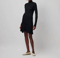 Atm - Modal Rib Long Sleeve Mock Neck Dress
