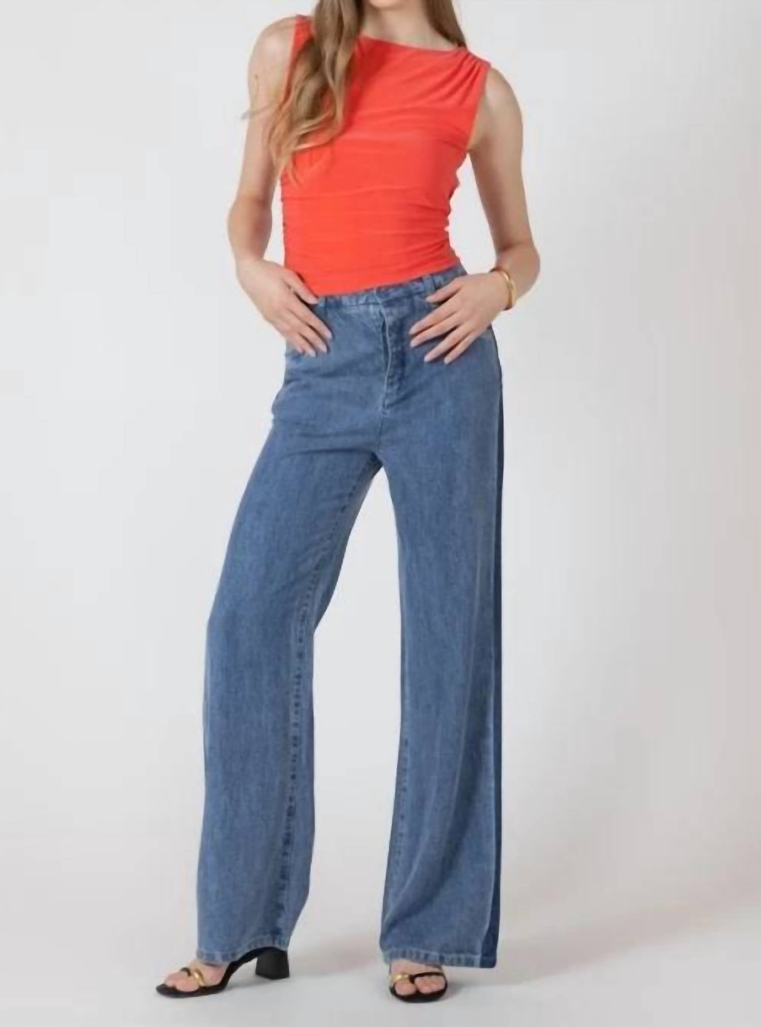 Black Tape - Drapey Two Tone Trousers