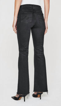 AG Jeans Farrah Bootcut Raw Hem Pants in 4 years discord - women's pants - detail view