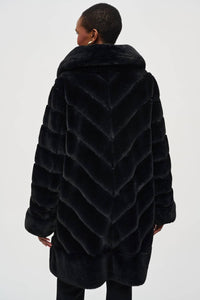 Joseph Ribkoff - Women's Reversible Faux Fur Metallic Coat