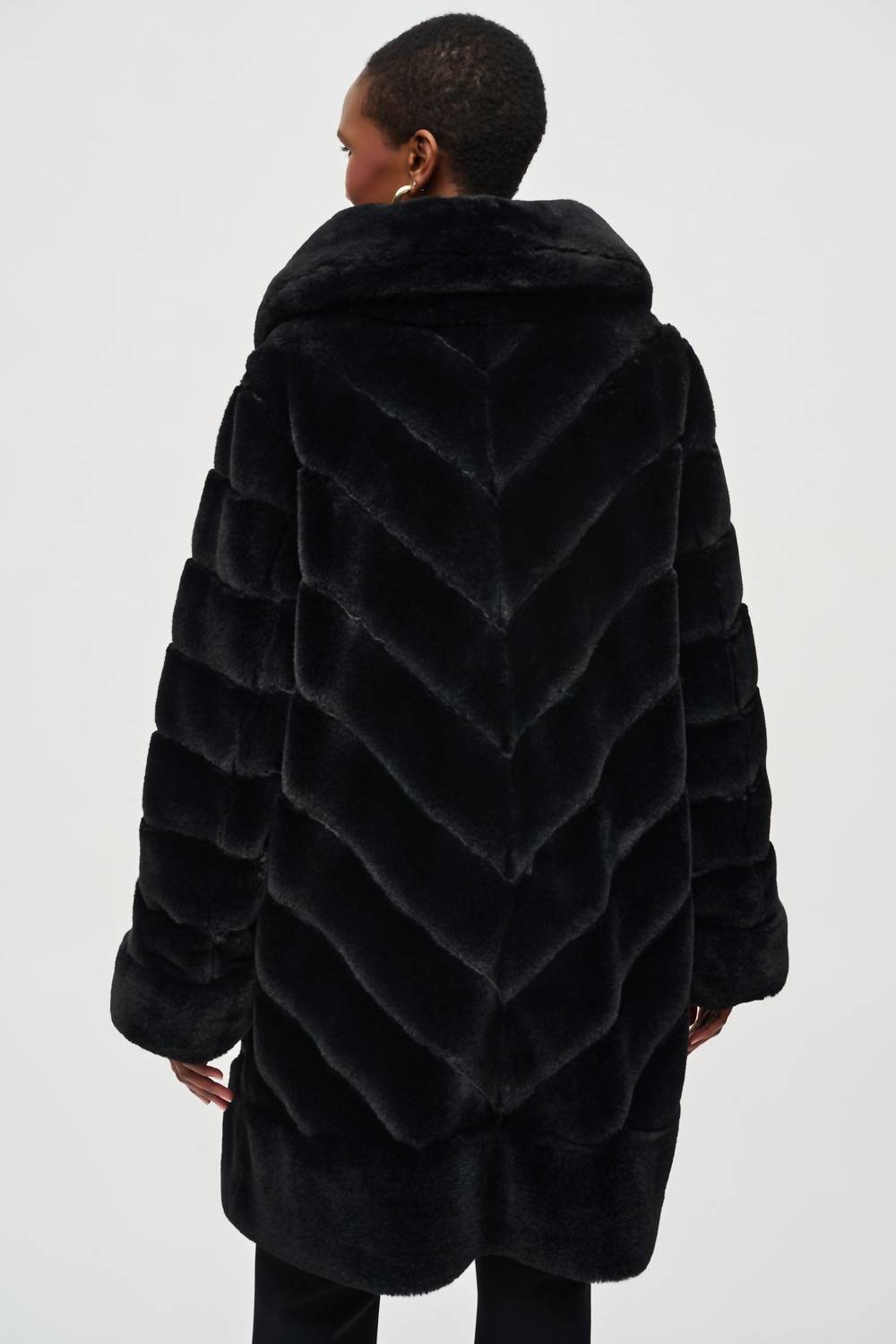 Joseph Ribkoff - Women's Reversible Faux Fur Metallic Coat