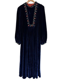 Ornaete Beatrix Velvet Dress With Bahar Embroidery in night - women's dress - view 4