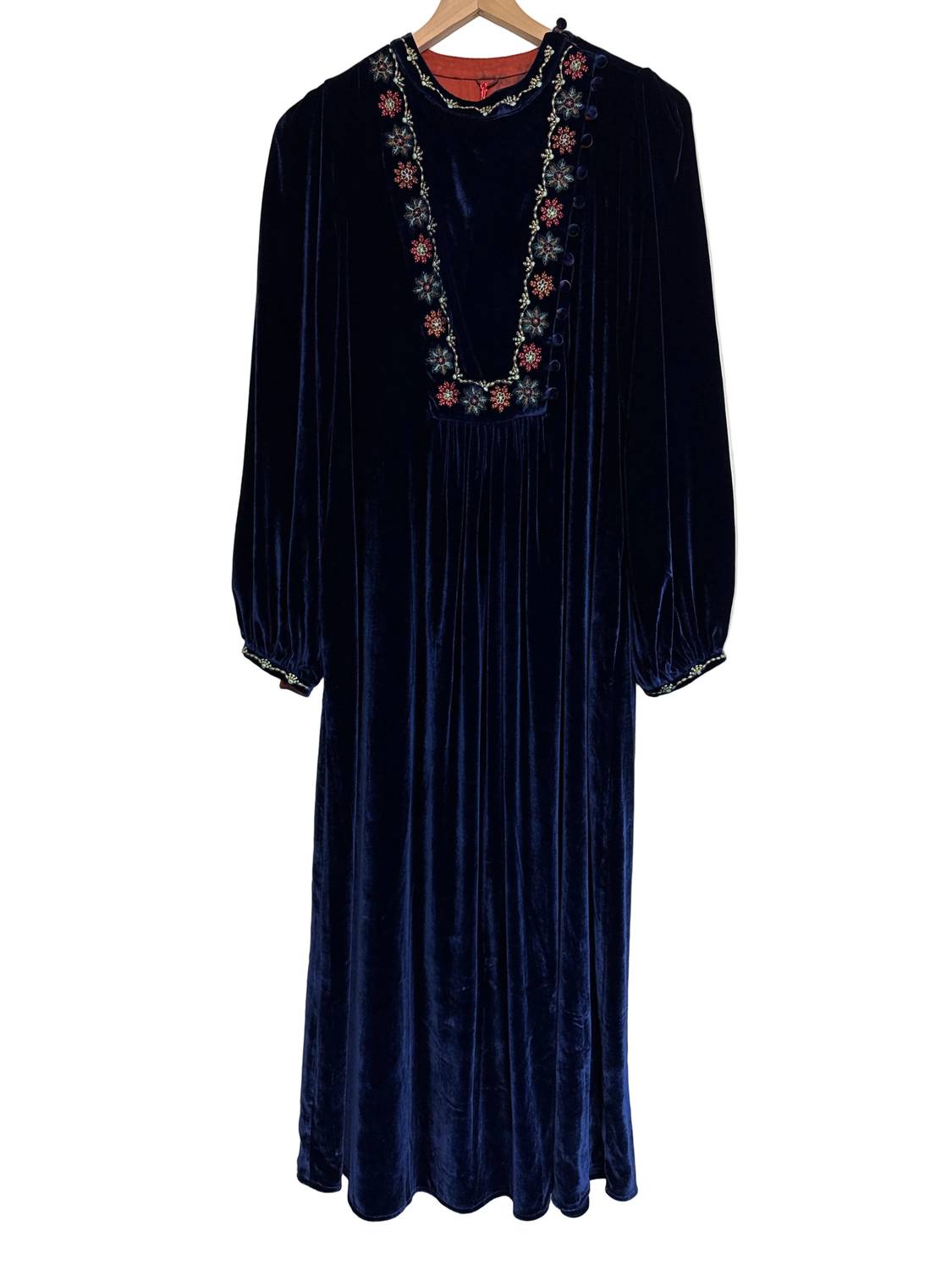Ornaete Beatrix Velvet Dress With Bahar Embroidery in night - women's dress - view 4