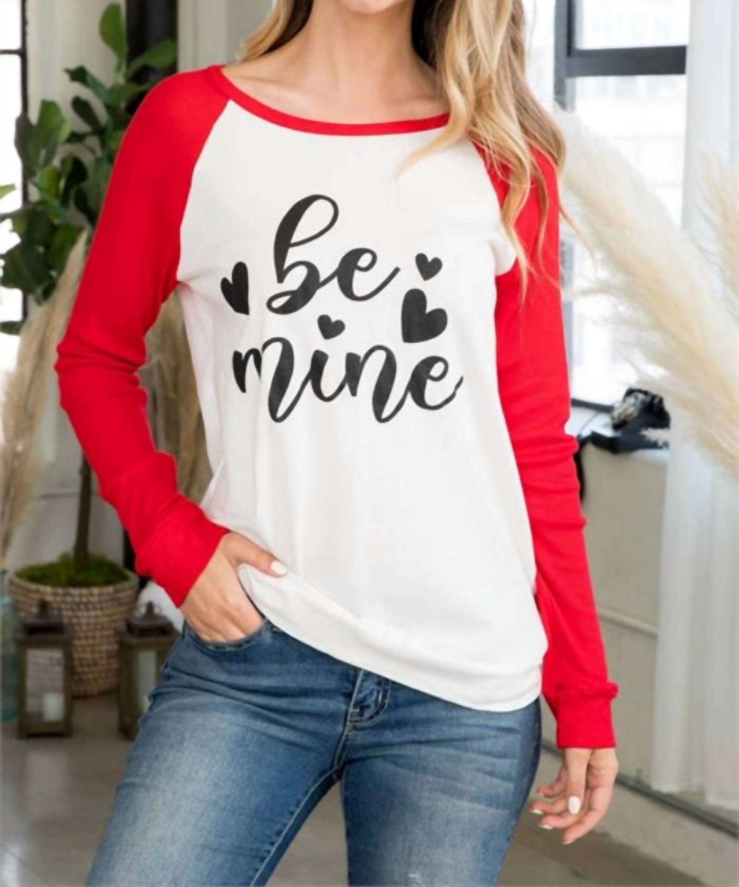 Perfect Peach - "be Mine" Long Sleeve Tee