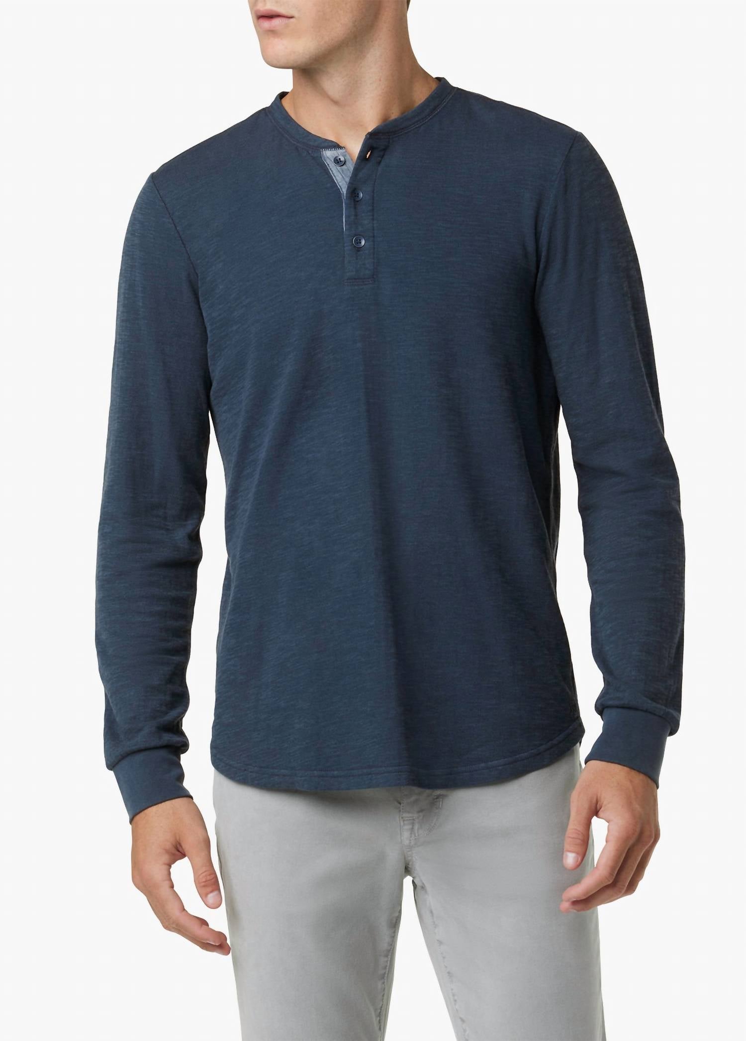 Joe'S Jeans - Dwight Double Face Henley Long Sleeve Sweatshirt