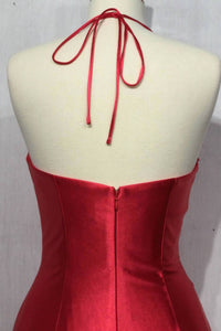 Cinderella Divine - Halter Satin Corset Fitted Prom Dress