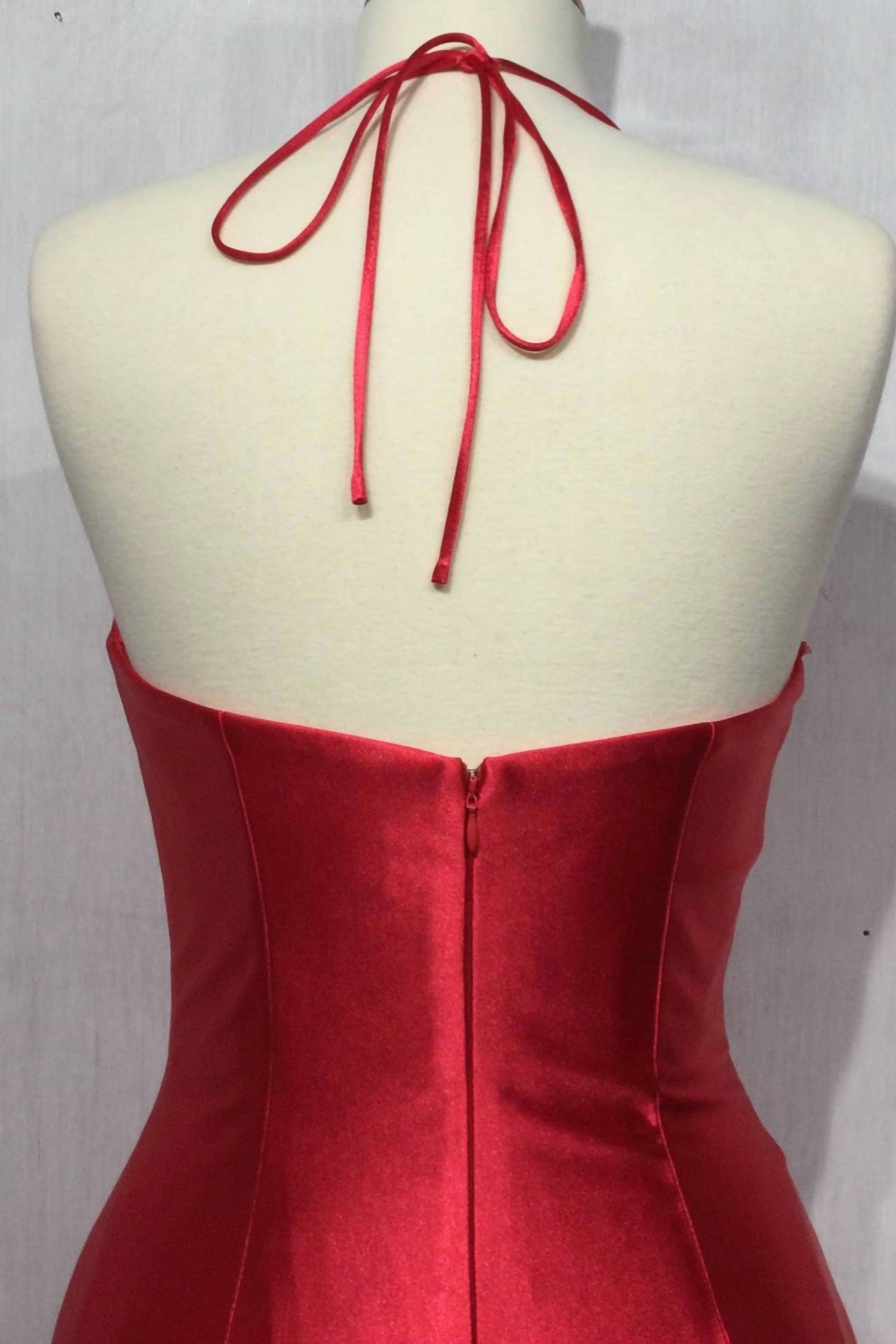 Cinderella Divine - Halter Satin Corset Fitted Prom Dress