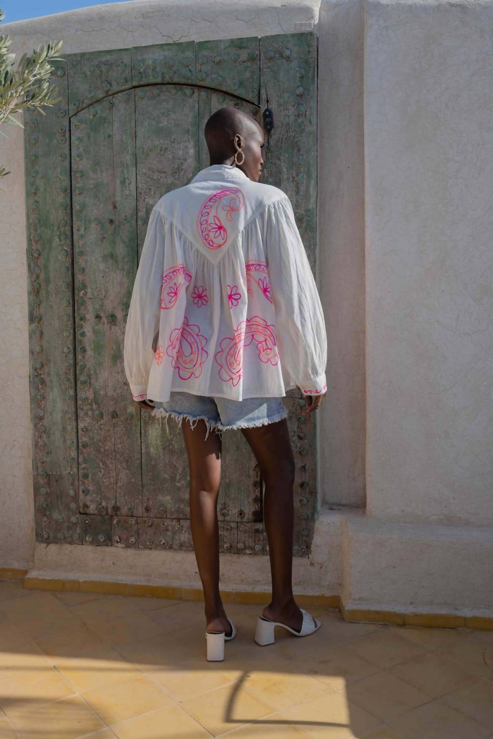 Gold & Silver - Embroidered Cotton Button Down Shirt