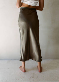 By Together - Women's Satin Midi Slip Skirt