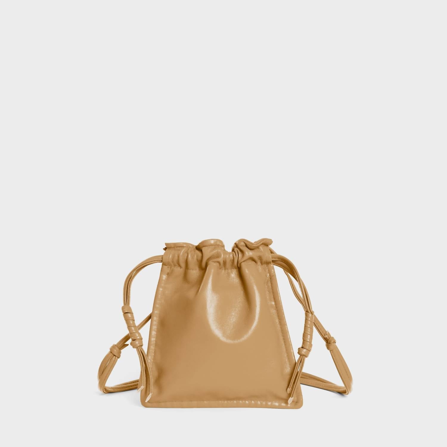 Lemiz - Women's Mini Bowie Drawstring Crossbody Leather Bag
